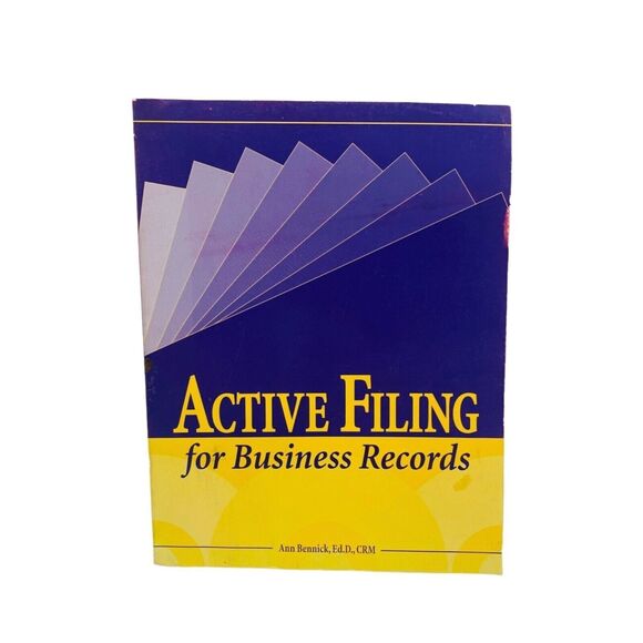 Active Filing for Business Records by Ann Bennick Softcover Educational Book - Picture 1 of 12